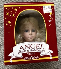 Vintage Fibre Craft Vinyl Angel Head Hands Set 3138-01 Blonde Blue Eyes NEW
