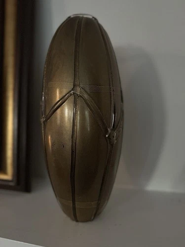 Seguso Viro Murano Gilt Art Glass Vase Signed 12.5” Italy Vintage