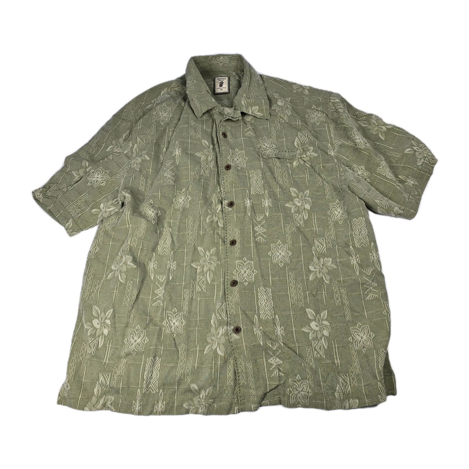 Jamaica Jaxx 100% Silk Shirt Sleeve Shirt Mens Size XXL Hawaiian Beach Vacation