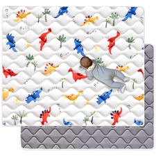 Odorless Premium Foam Baby Play Mat 50" X 50", Soft Microfiber Fabric Crawling M