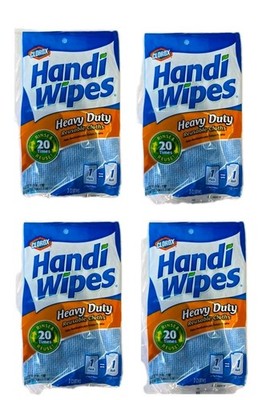 ClOROX HEAVY DUTY HANDI CLEANING 4 BLUE WIPES REUSABLE  4 Pks-12 WIPES