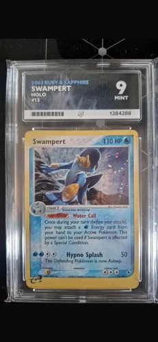 Pokémon TCG Swampert 12/109 Ruby and Sapphire Ace 9 Graded Card
