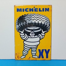 Vintage Michelin XY Porcelain Enamel Sign 6" x 4" Inches