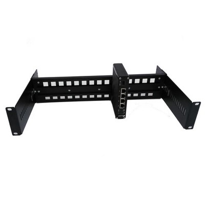 19 Zoll Rackhalterung Hutschienengeräten (DIN-Rail) stufenlos tiefenverstellbar