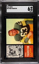 1962 Topps Fred Thurston #69 Rookie SGC 6 Green Bay Packers DA892