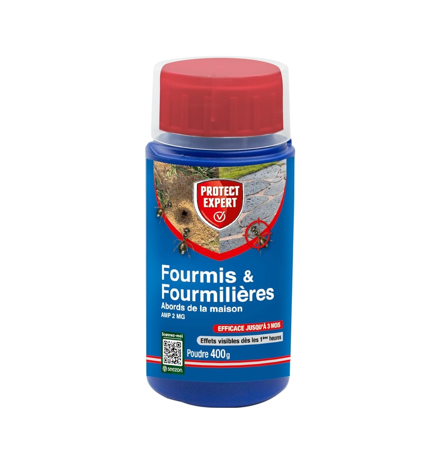 Élimination durable des fourmis Protect Expert traitement choc 400g extérieur