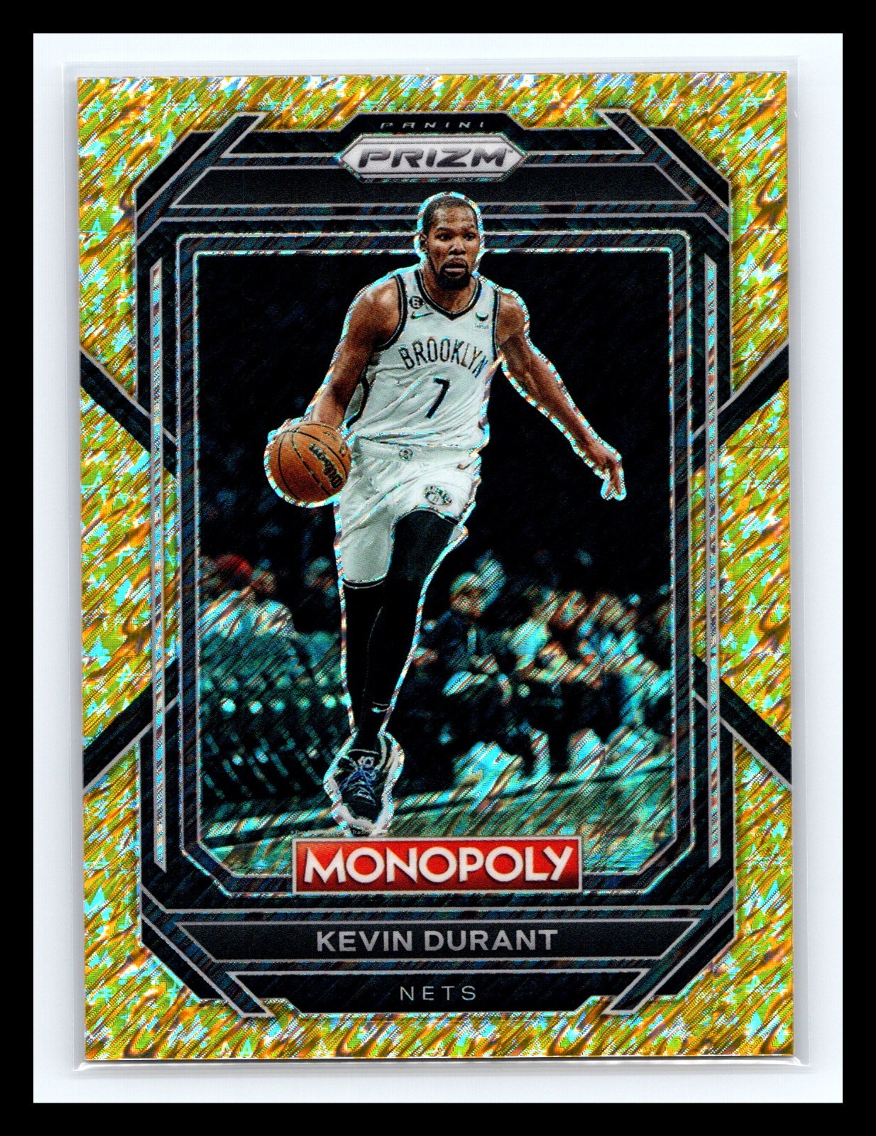 2022-23 Panini Prizm Monopoly - Kevin Durant #7 Gold Money Shimmer Prizm /500