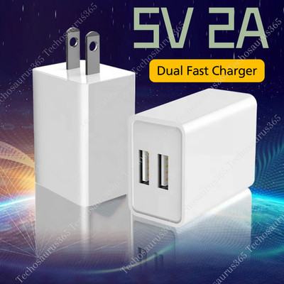 USB Fast Charger Block Dual Port Power Adapter Cube For iPhone 15 14 13 12 17 16