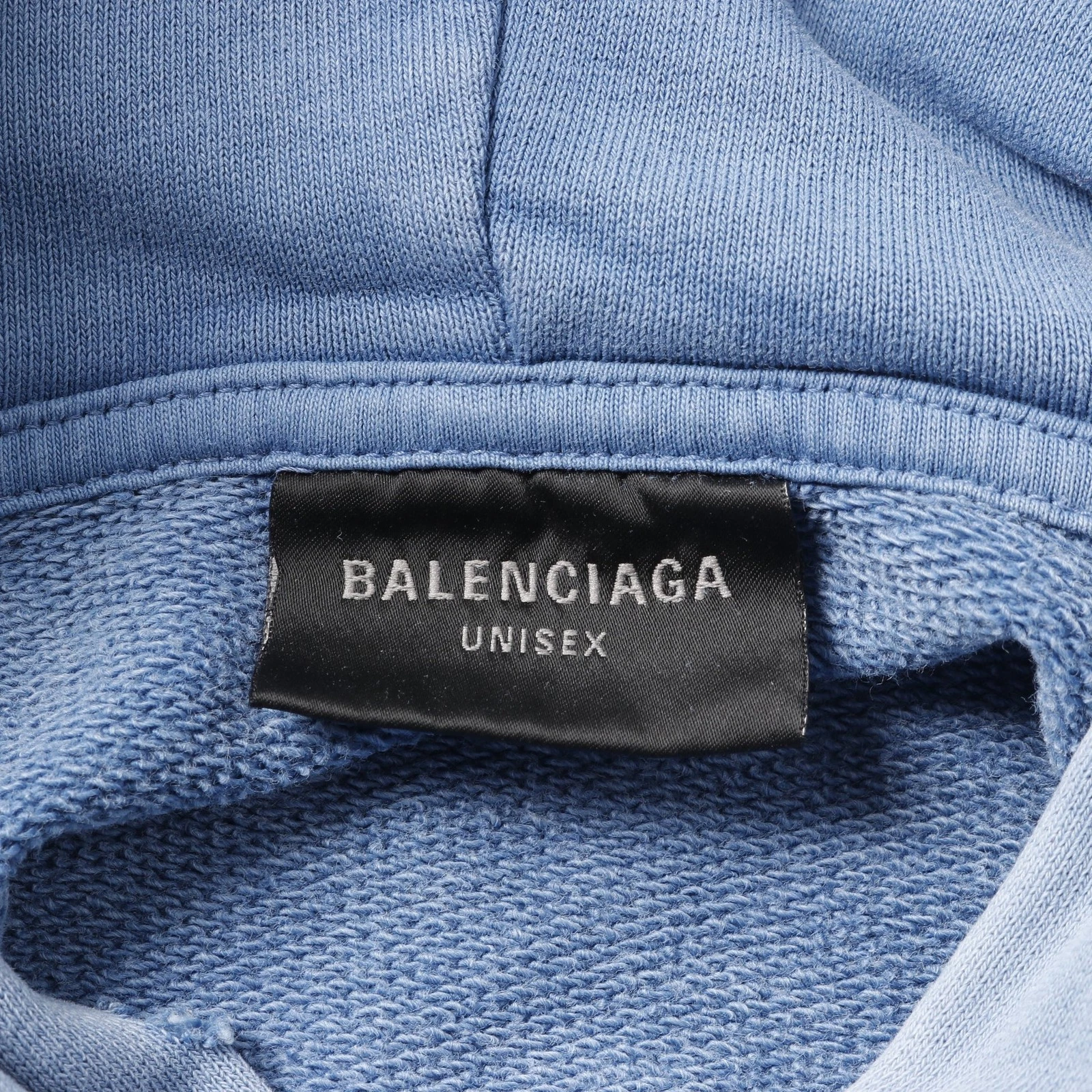 【Tops】BALENCIAGA TAPE TYPE BB logo pullover felpa con cappuccio cotone azzurro invecchiato