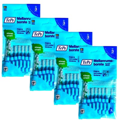 4x TePe Original Interdentalbürsten - 0,6mm blau  - 4x 8 Stück Zahnzwischenraum