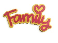 Family Cardstock Words with Backgrounds Die Cuts Scrapbook Cards 6 Pieces
