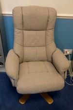 Swivel armchair, beige, canvas, 80cm - 80cm - 120cm, great condition hardly used