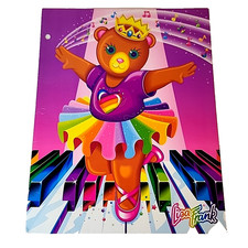 Vintage Lisa Frank Folder Ballerina Bear for Three 3 Ring Binder 90s Piano Dance
