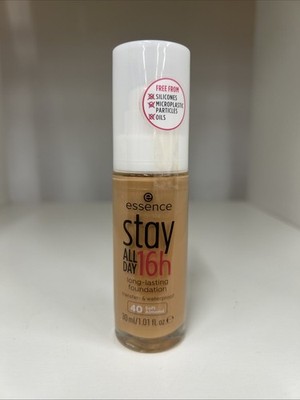 essence Stay All Day 16h Foundation 40 Soft Almond matt langanhaltend vegan 30ml