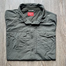 Image of Craghoppers Mens NosiLife Hiking Shirt Large Green Short Sleeve Adventure VGC