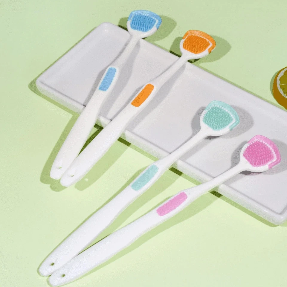 Raspador de lengua 4 piezas limpiador de eliminación de recubrimiento de lengua eliminación oral raspador de silicona Foto 2 de 4