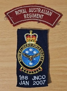 2 x Australian cloth patches: Royal Aust. Reg't / Aust. Air Force Cadets 2007