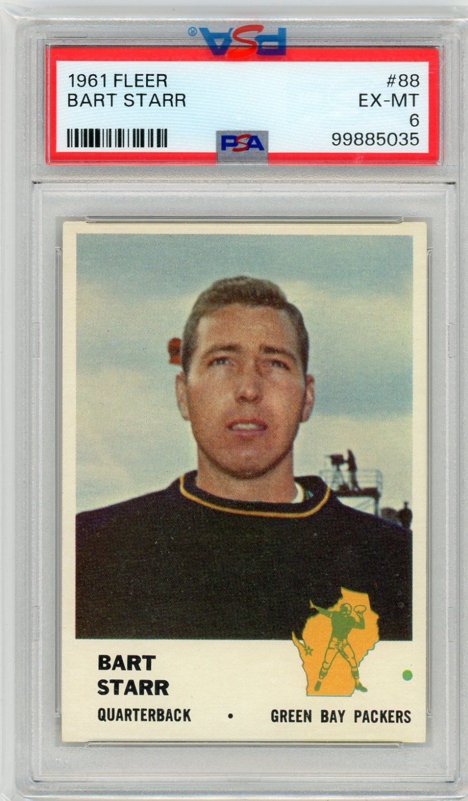 1961 Fleer BART STARR #88 PSA 6