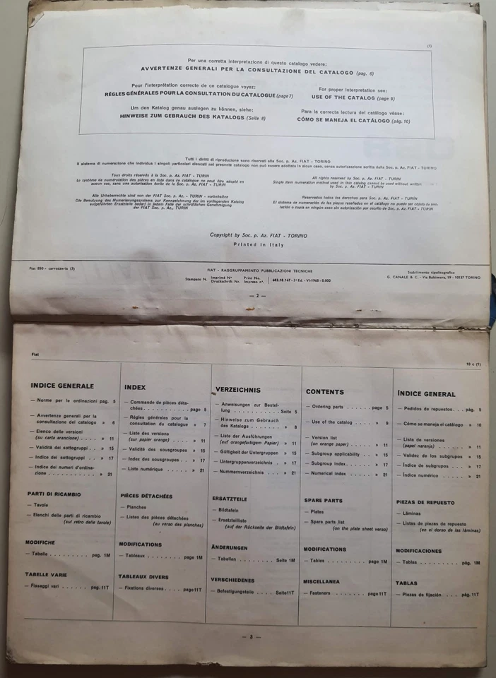FIAT 850 Catalogo Ricambi Carrozzeria Originale 1965/1968 – Manuale d’epoca - Immagine 4 di 4