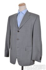CORNELIANI Solid Gray 100 Wool Mens Blazer Sport Coat Jacket - EU 52 / US 42 R