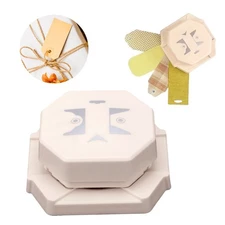 4-in-1 Paper Embosser Punch Label Maker Handheld Manual Tool for Tags DIY Crafts