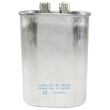 Appli Parts Run Capacitor for ac 20 Mfd uF (microfarads) 370VAC CBB65 Oval Unive