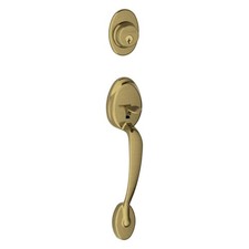 Schlage F358PLY609 Plymouth Exterior Handleset with Deadbolt Antique Brass