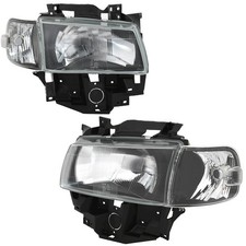 Für VW T4 IV 1996-2003 langer Vorderwagen Scheinwerfer Schwarz + Frontblinker