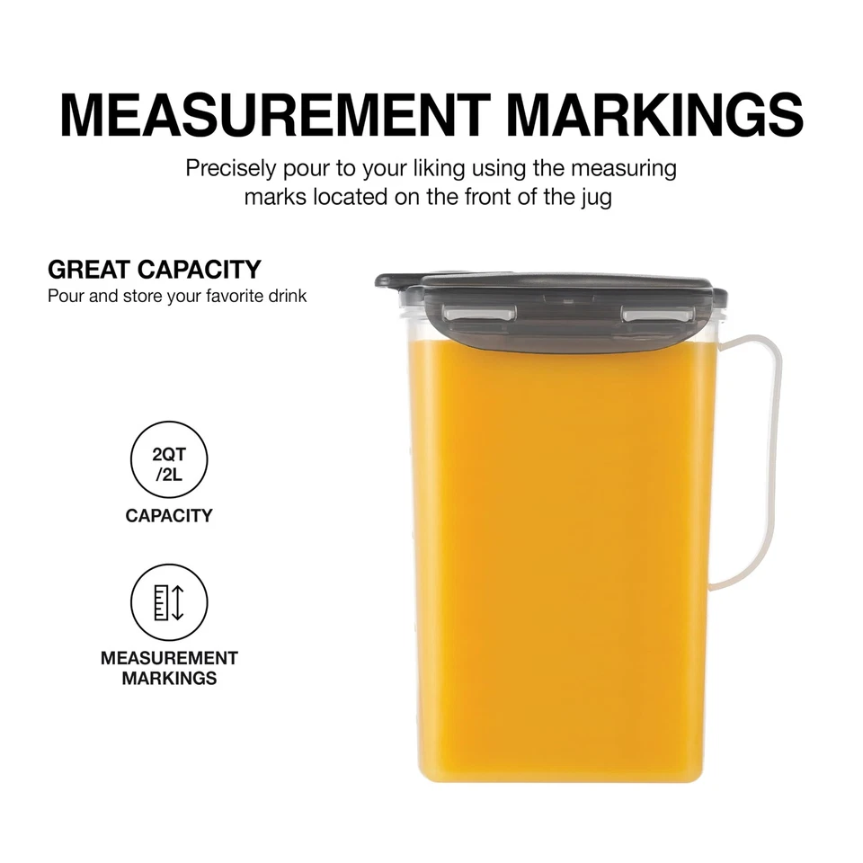 LocknLock Aqua Fridge Door Water Jug with Handle BPA Free Plastic Pitcher wit... - Image 4 of 4