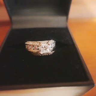 14K White Gold Round Cut Diamond Engagement Ring Set 3.90 DWT F/SI1 SI2