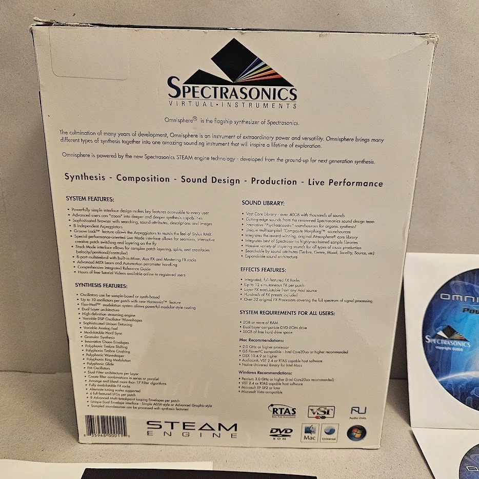 Spectrasonics Omnisphere Power Synth 1 Virtual Instruments Software PC 6 Discs - Image 3 of 4