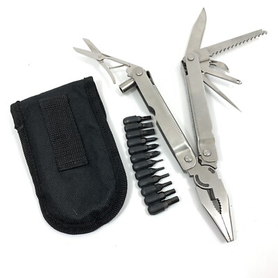 Multi Tool Fighter Plus 18 Functions Stainless Steel / Attachments with Sheath