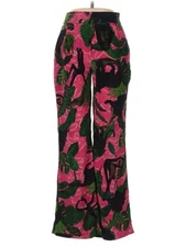 La Fuori Pink Leopard Jungle Tropical 100% Silk Pants Small