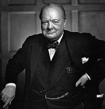 Winston Churchil Black And White 8x10 Picture Celebrity Print