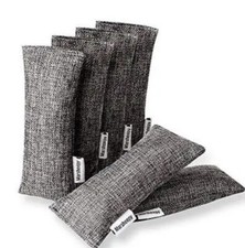 6 Pack Natural Bamboo Charcoal Purifying Bags Shoe Deodorizer and Odor Remover