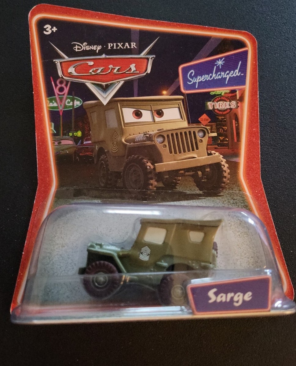 New Sealed Disney Pixar Cars SARGE Supercharged Mattel Die-Cast Toy Car JEEP