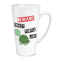 Beware VerrüCkte SchildkröTe Damen 483Ml Groß Latte Becher Tasse - Lustig