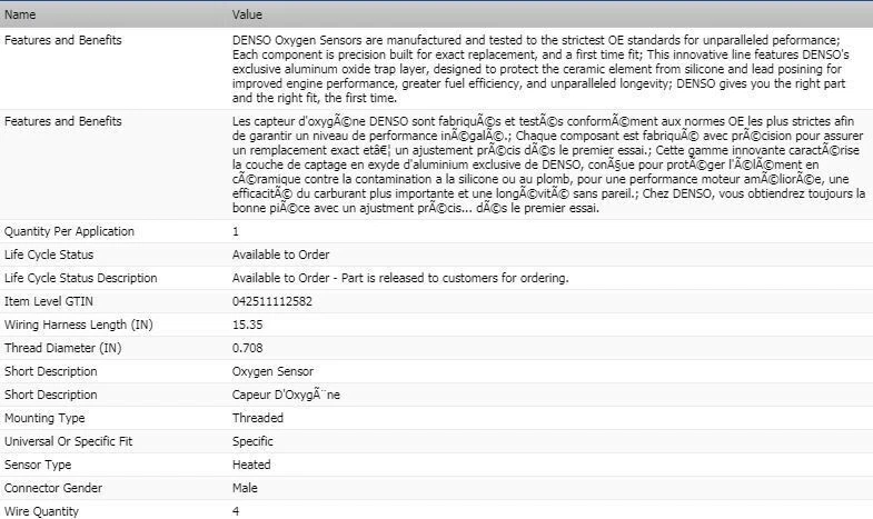 Sensor de oxígeno aguas arriba izquierdo DENSO para Lincoln Navigator 2007-2008 V8-5,4 L Foto 2 de 4