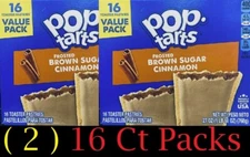 2x Kellogg's Pop Tarts FROSTED BROWN SUGAR CINNAMON Toaster Pastries 27oz 16 CT