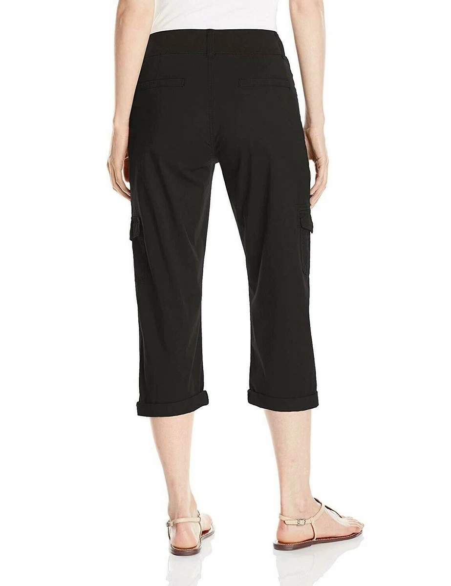 Lee Women's Relaxed Fit Austyn Knit Waist Capri Pant, Black, 4, Black,  Regular