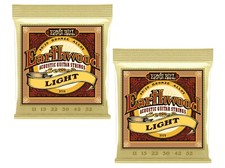 2 PACK Ernie Ball 2004 Earthwood 80/20 Bronze Light Acoustic Guitar Strings 11-