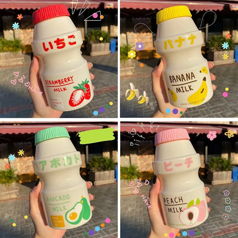 480ml Plastic Water Bottle Drinking Bottle Shape Cute Kawaii Milk Shaker  Bo.t2