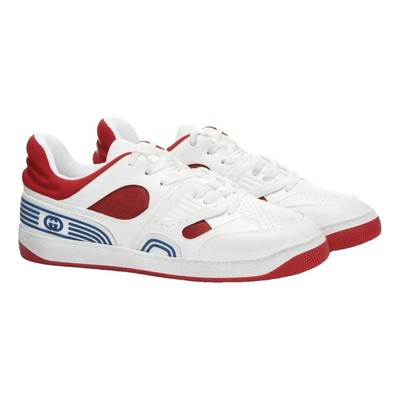 Gucci Basket Low Trainers in White Demetra Red  10 US| UK 9.5