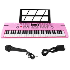 61 Key Music Electronic Keyboard Electric Digital Piano Organ Pink Best Gift