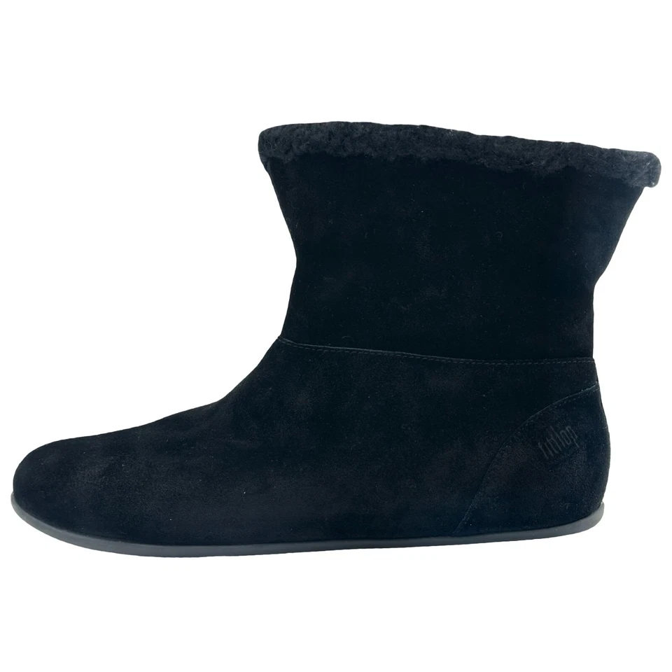 Fitflop Sarah Shearling 拖鞋黑色 1842 女式鞋 8.5 码 — 第 3/4 张图片