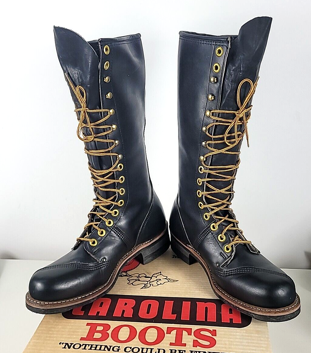 VTG Carolina 16" Pole Climber Linesman Black Leather Boots Sz 11R 923