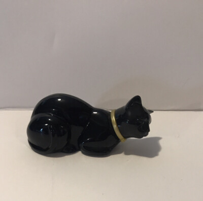 Vintage Avon Cologne Here's My Heart Black Cat Bottle Figurine