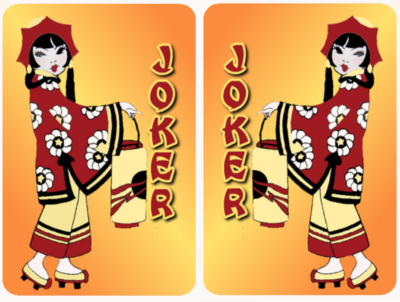 Adesivi Joker Per Mah Jongg &ndash; Set #582, 10 Pezzi Con Geisha E Ragazza, Spedizione Gratuita