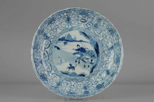 Antique Chinese - Kangxi - Hunter Plate - Porcelain - Chenghua - Qing Dy...