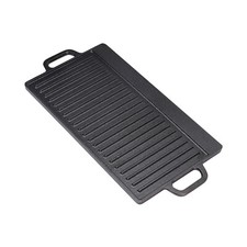 18" Reversible & Preseasoned Cast Iron Griddle Plate Non-Stick Grill Pan BBQ Hob